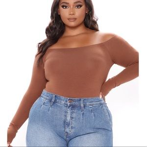 NEW Fashion Nova Day to Day Off Shoulder Bodysuit 3X